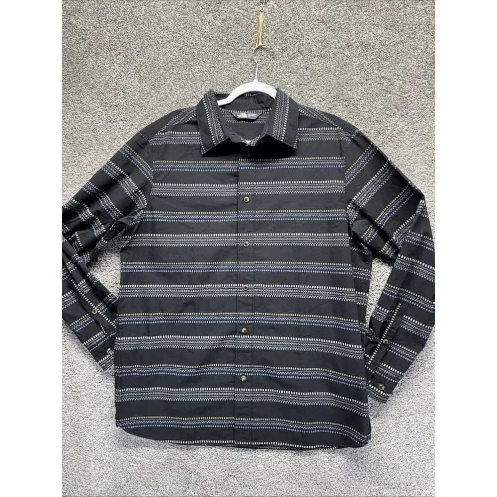 The North Face Button Down Long Sleeve Shirt Men's Large Black‎ Southwest Aztec